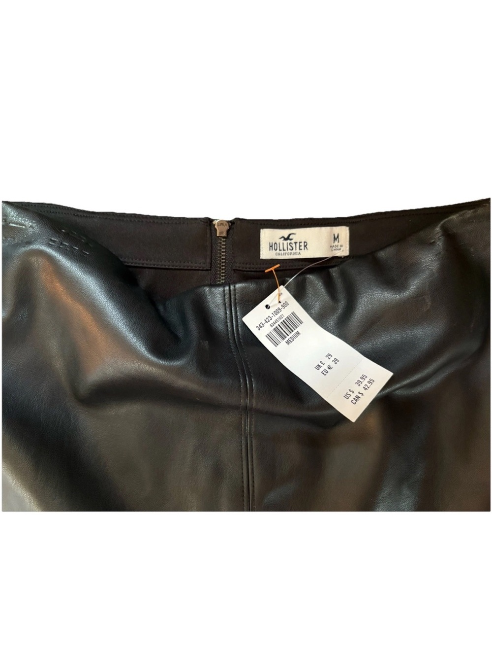 Hollister Black Faux Leather Pencil Skirt - Classic Slim Fit